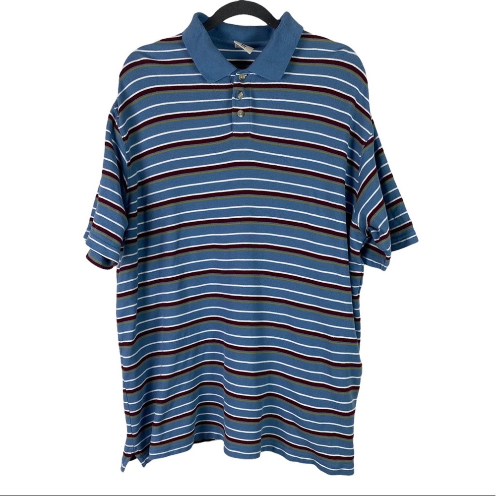 Columbia Blue Stripe Polo Shirt Size XL